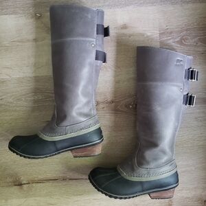 Sorel Boots Women's Size 7 Slimpack Tall Riding Grey